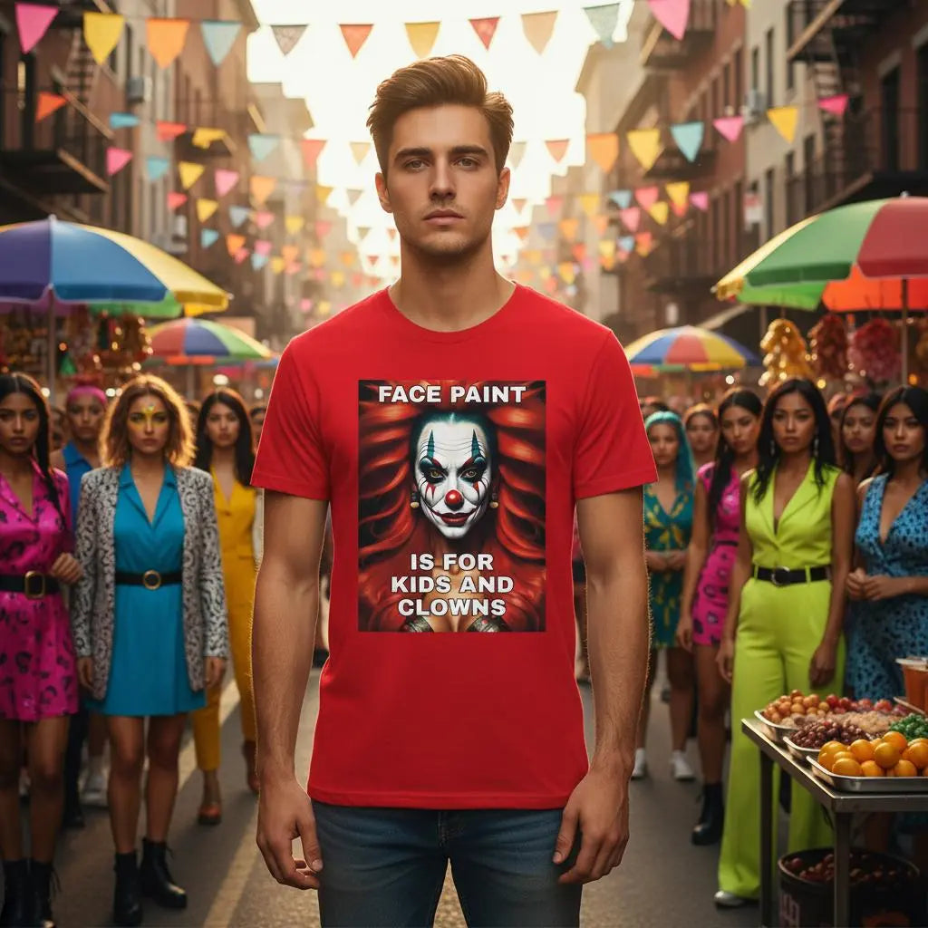 Clown Makeup T-Shirt – 100% Cotton Hetero Masculine Man