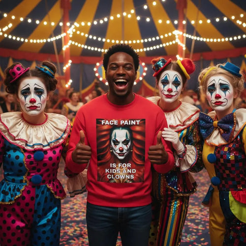 Clown Makeup Sweatshirt Hetero Masculine Man