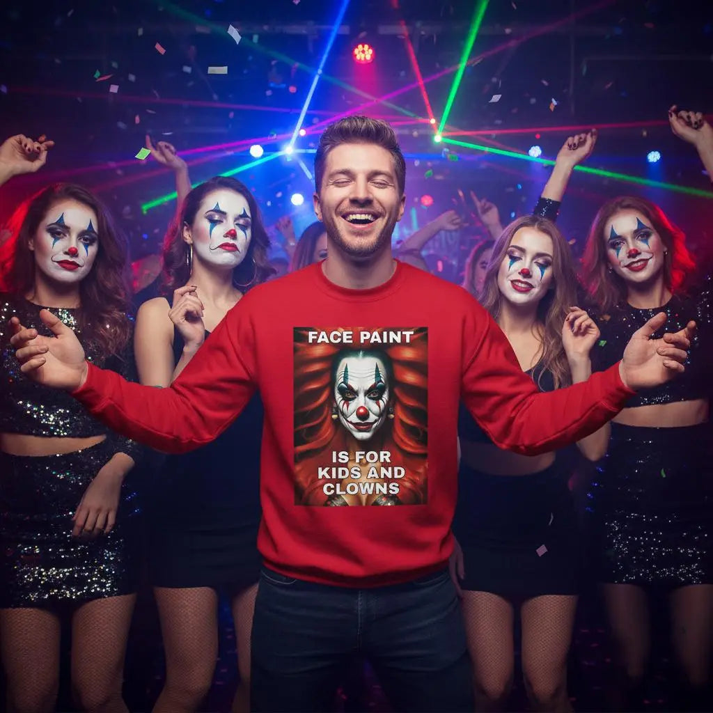 Clown Makeup Sweatshirt Hetero Masculine Man