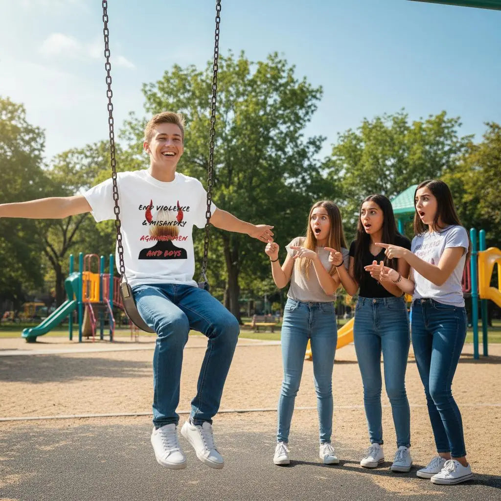 End Violence & Misandry T-Shirt – 100% Cotton Hetero Masculine Man